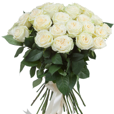 Bouquet de roses blanches Saint Valentin - Botanica Brussels