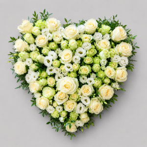 coeur de deuil blanc de fleurs à bruxelles