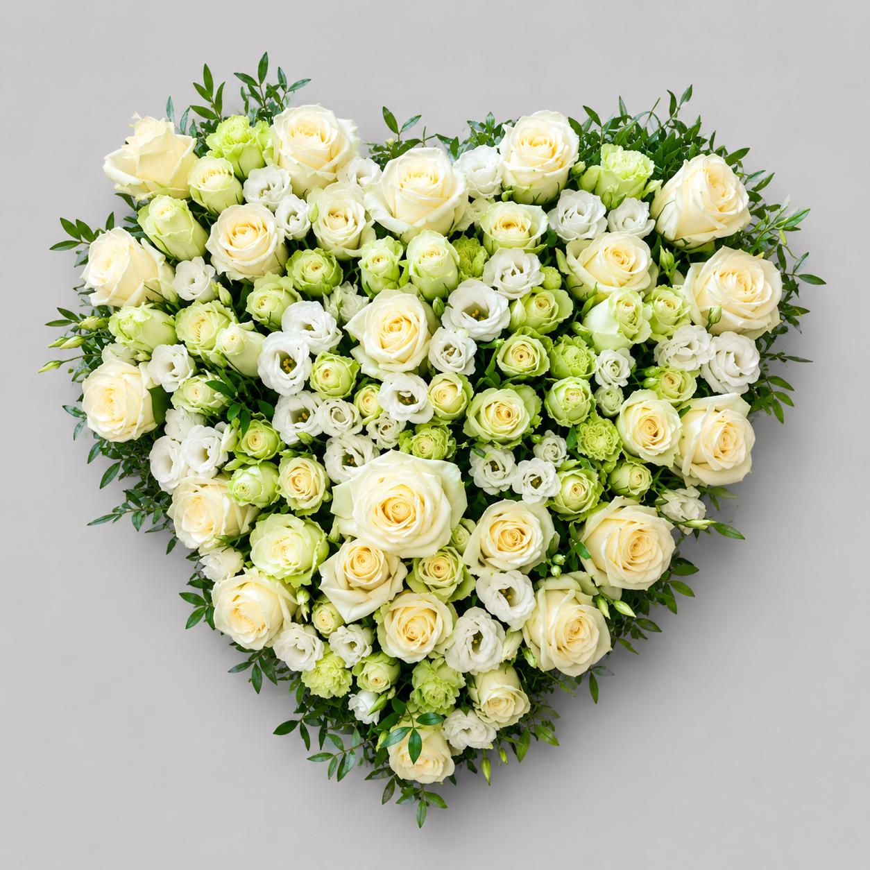 Coeur deuil blanc de fleurs à bruxelles