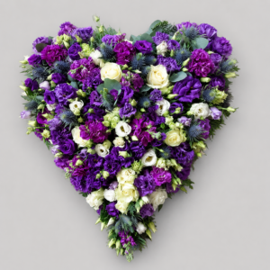 coeur deuil mauve