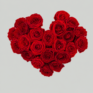 Coeur roses rouges de deuil