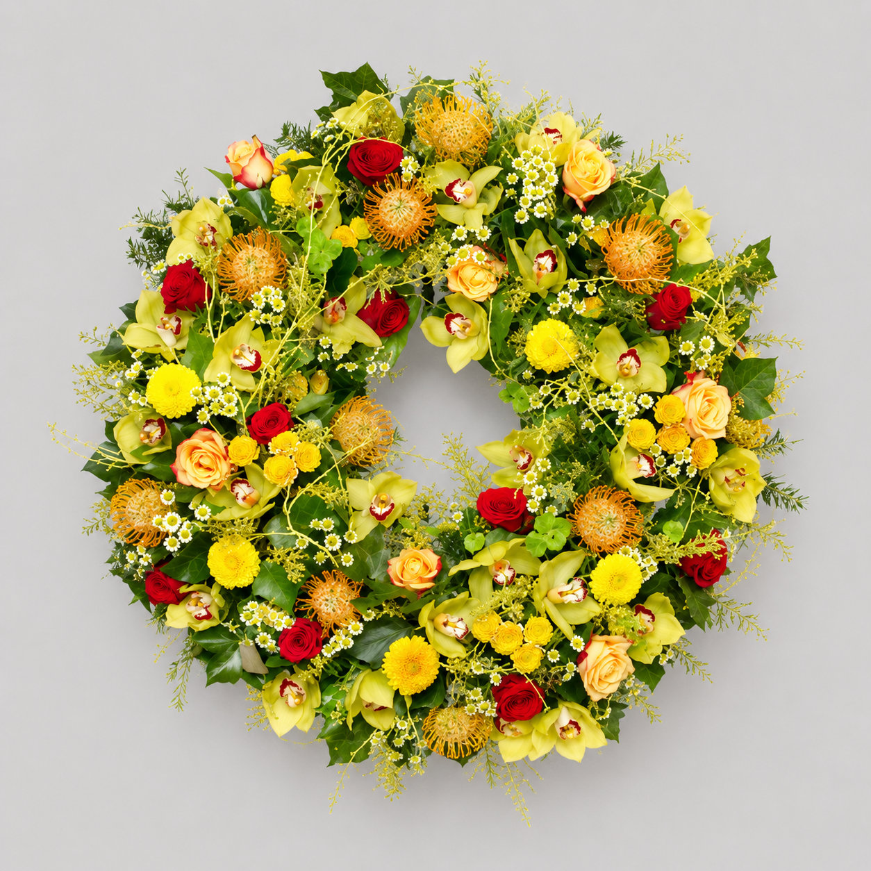 couronne mortuaire jaune