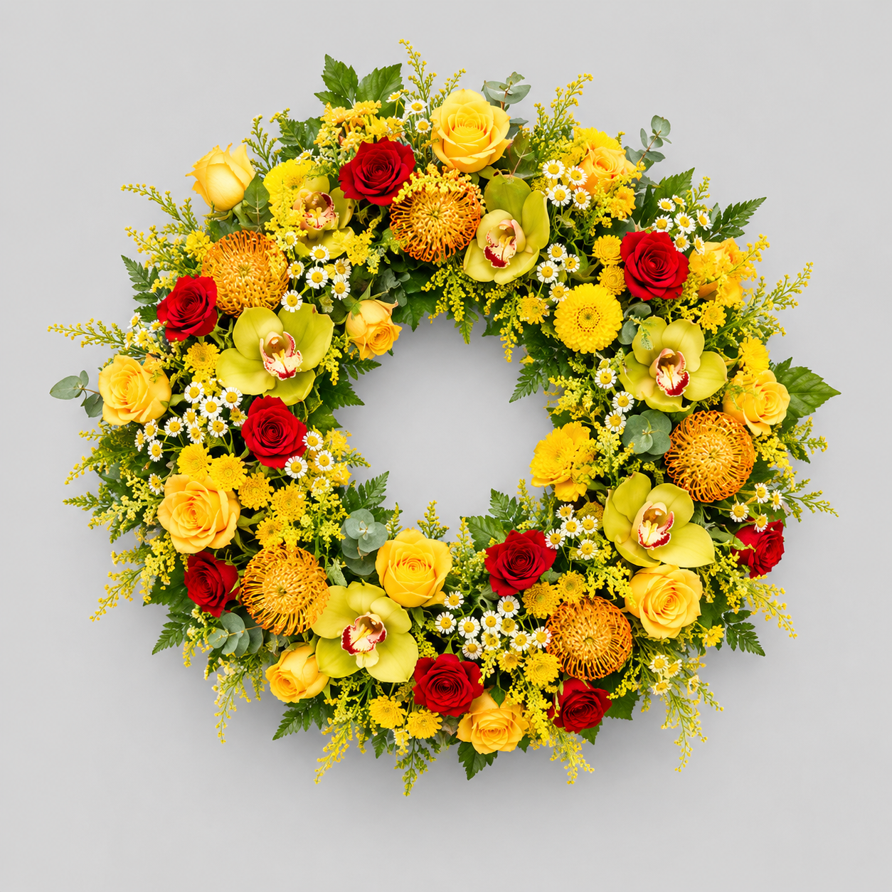 couronne mortuaire jaune