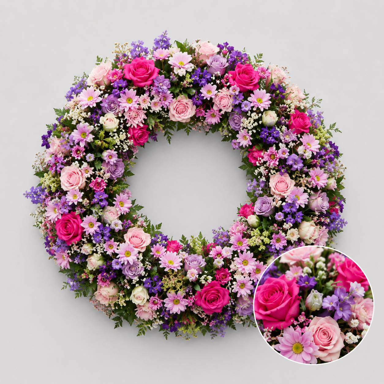 couronne mortuaire pastel