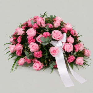 coussin funéraire rose