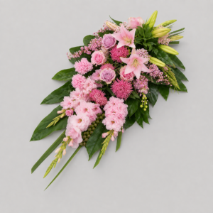 gerbe de fleurs roses pour deuil