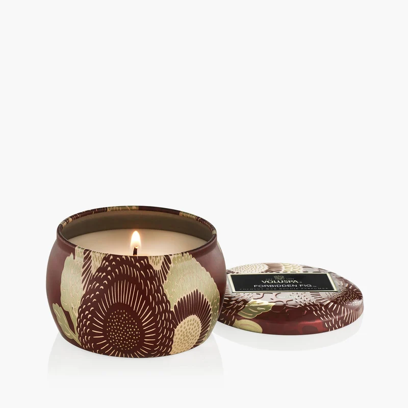 Forbidden fig mini tin candle