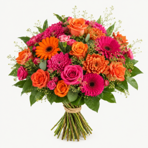Bouquet fuchsia et orange