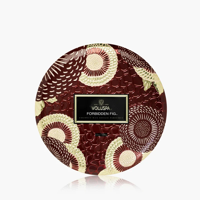 Forbidden fig 3 wick tin candle