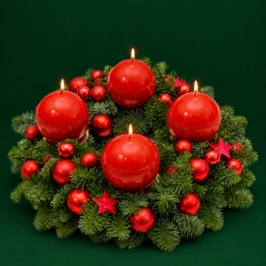 couronne de noel rouge